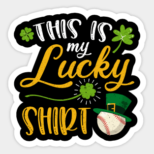 Baseball This is My Lucky Shirt St Patrick's Day Sticker